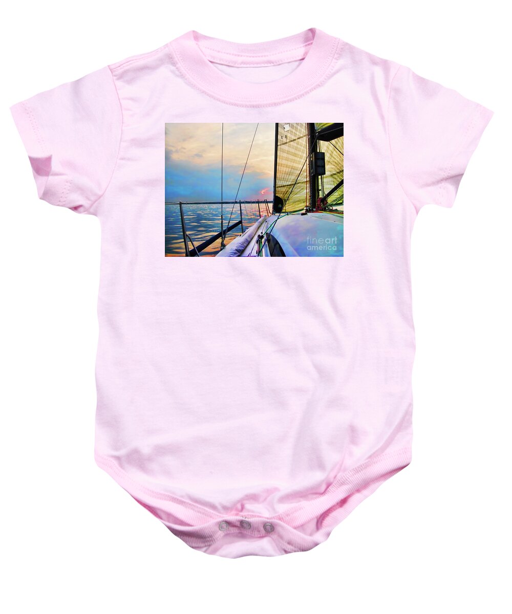 Sailing Baby Onesie featuring the photograph Sail into the Sun by Xine Segalas