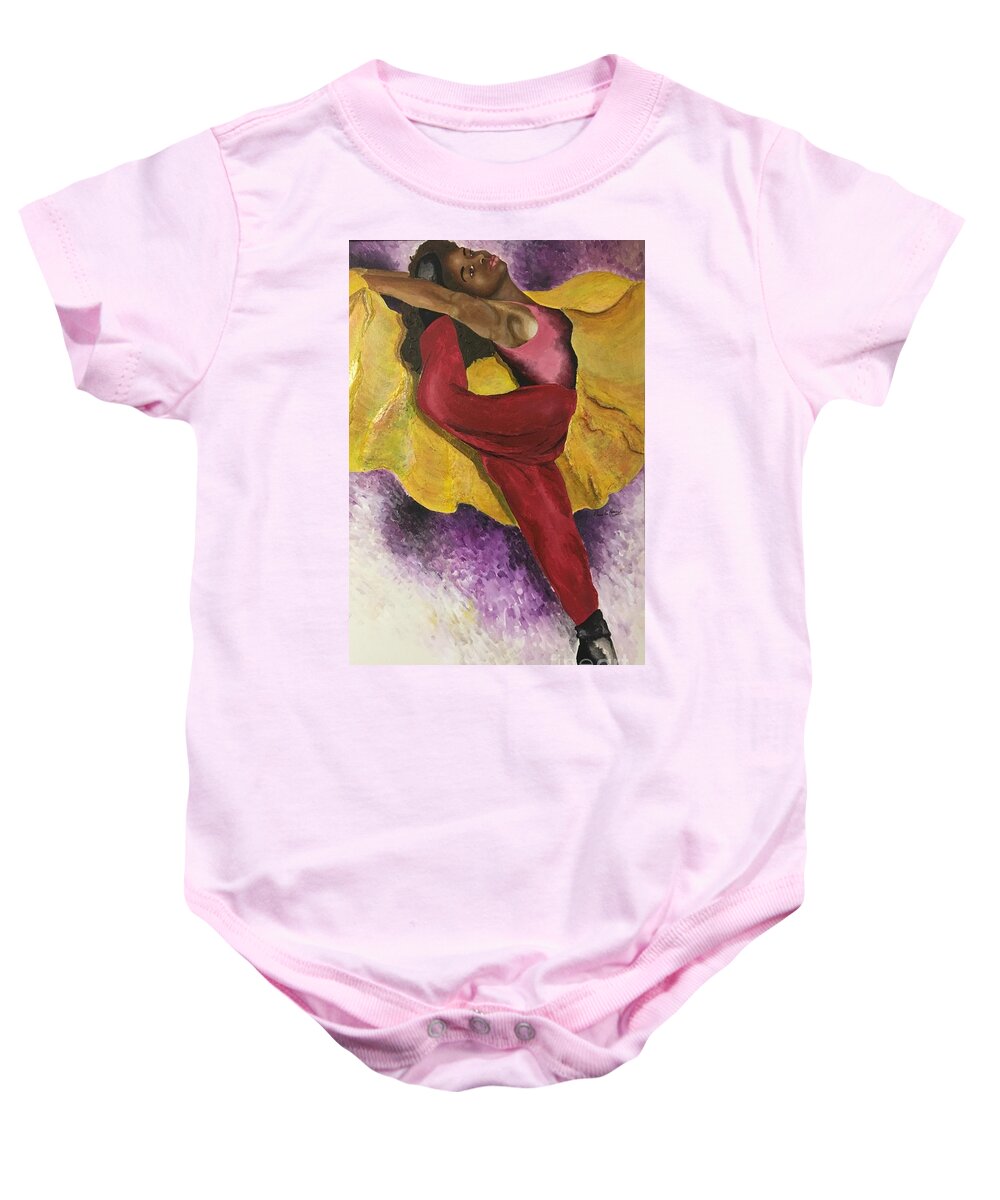 Dance Baby Onesie featuring the painting Self portrait by Pamela Henry