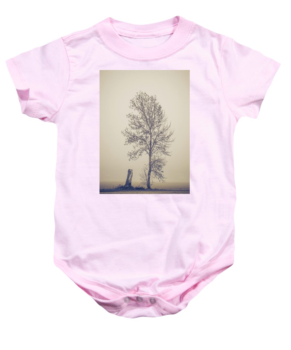 Tree Baby Onesie featuring the photograph Skinny Tree by Catherine Avilez