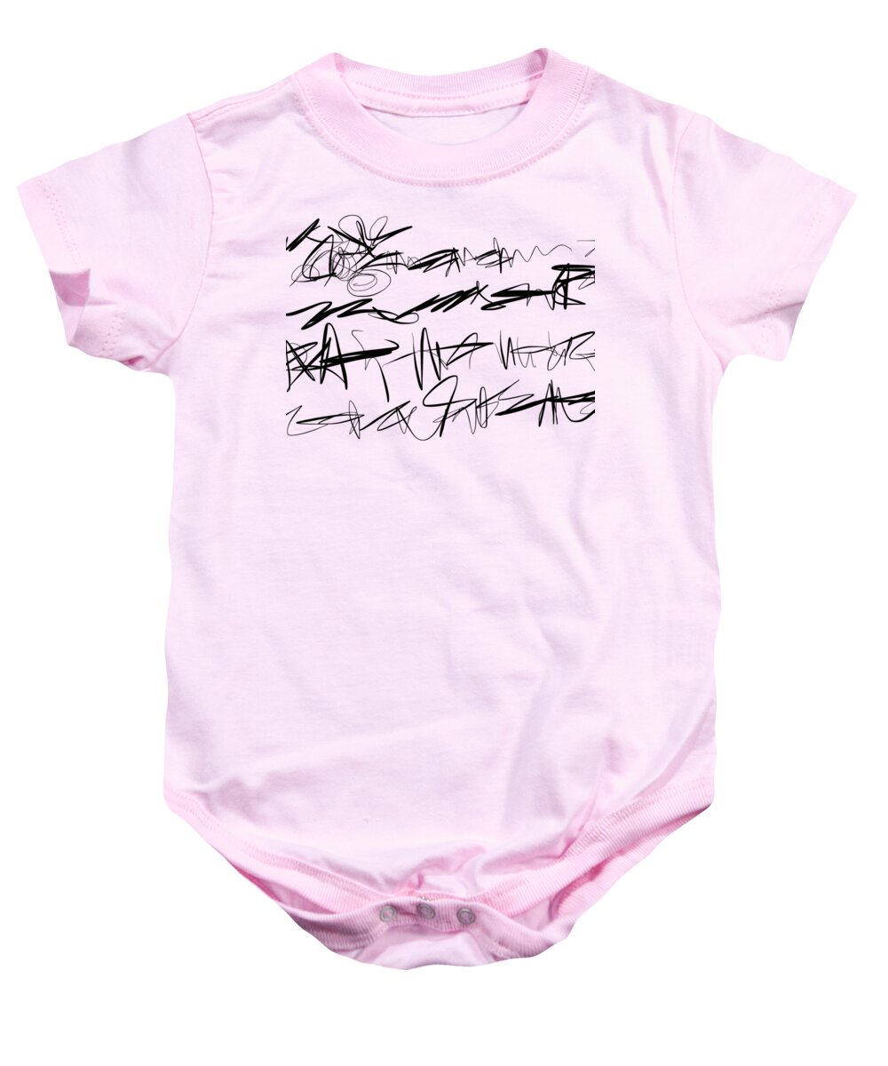 Writing Pattern Baby Onesie featuring the painting Sloppy Writing by Go Van Kampen