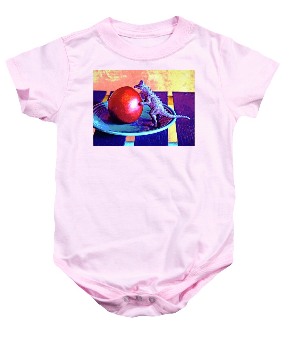 Pop Art Baby Onesie featuring the painting Snack Attack by Sandra Selle Rodriguez