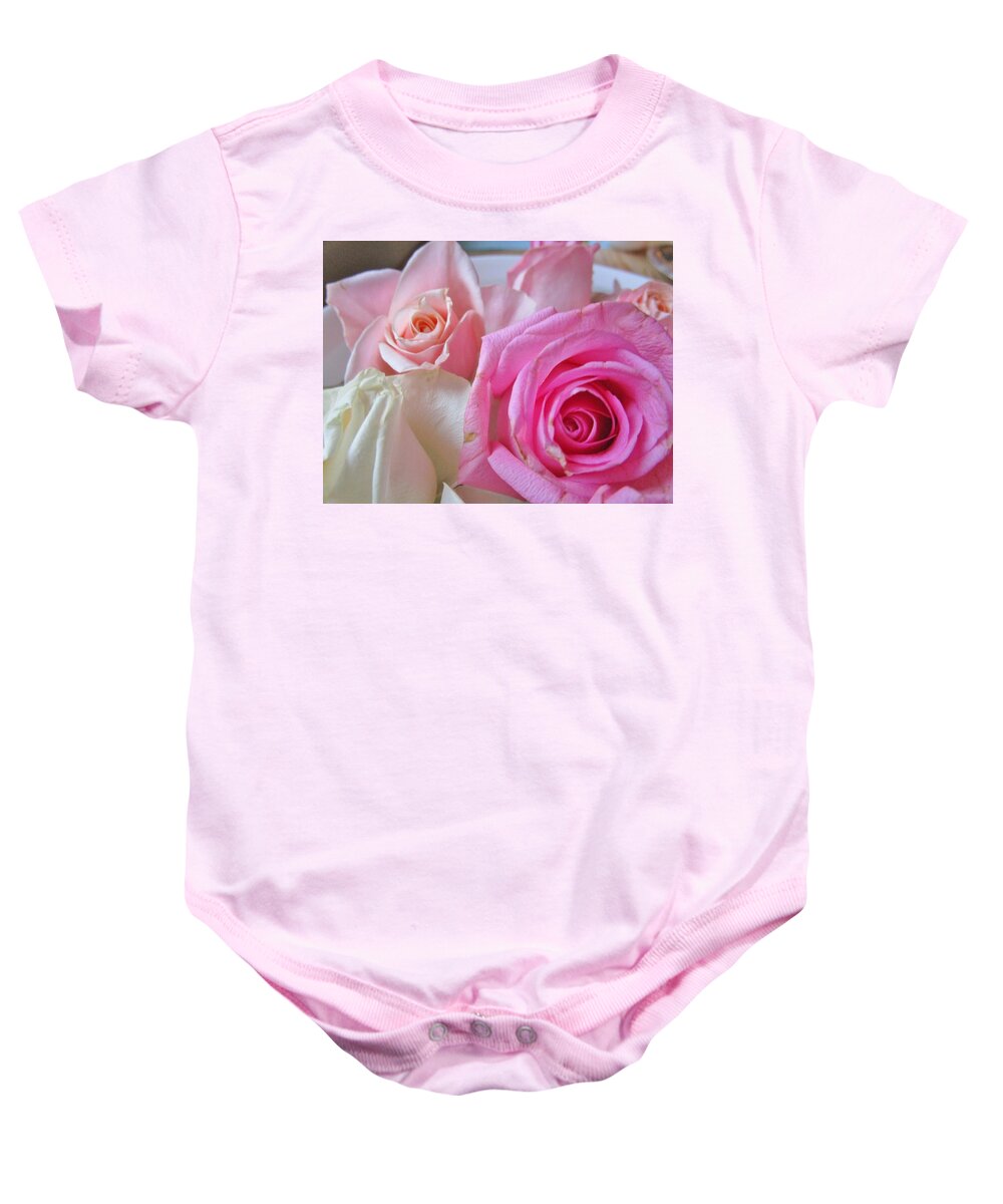 Roses Baby Onesie featuring the photograph Soft and sweet by Rosita Larsson