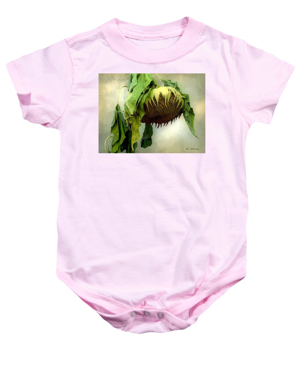 Sunflower Baby Onesie featuring the painting Sombre November by RC DeWinter