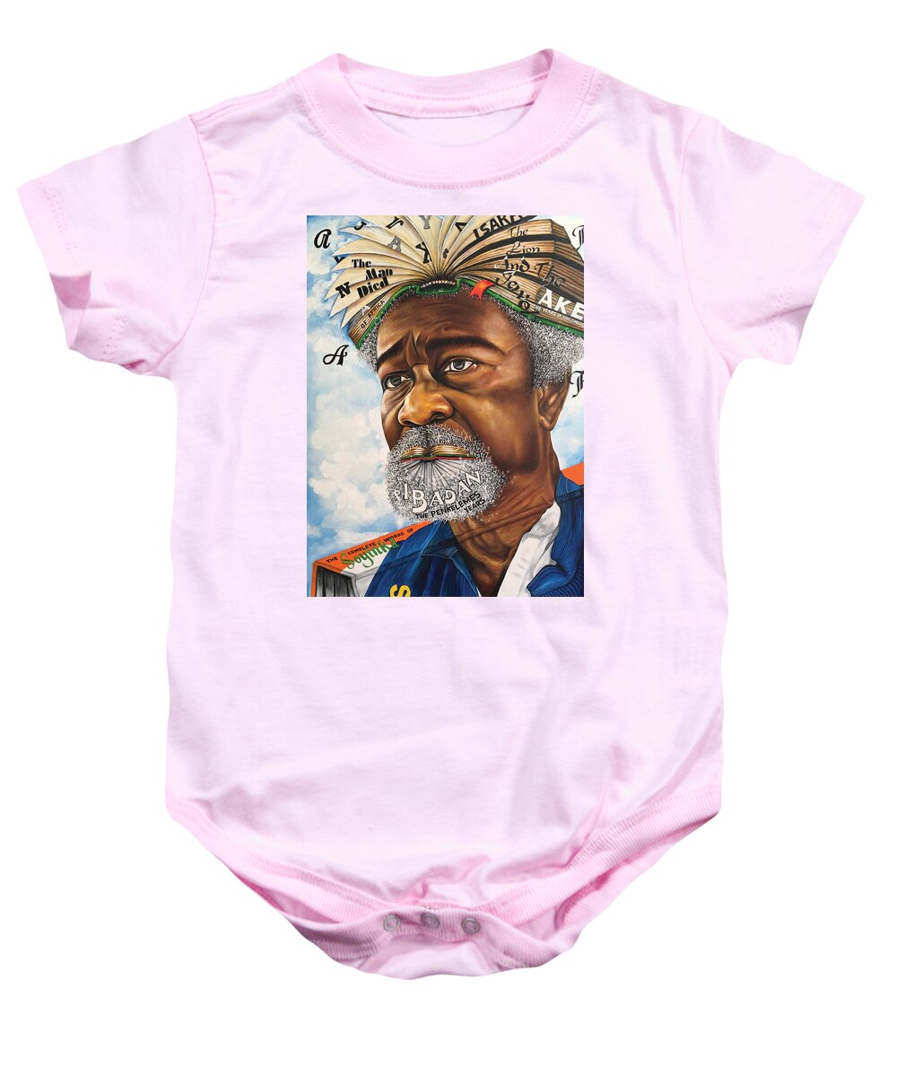 Author Baby Onesie featuring the painting SOYINKA An African Literary Icon by O Yemi Tubi