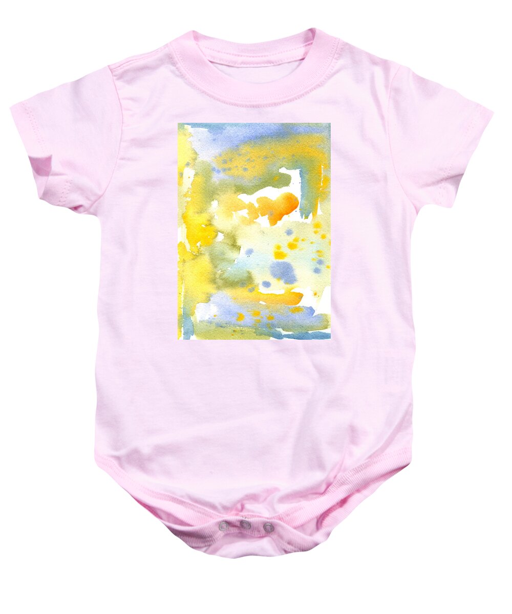 Yellow Baby Onesie featuring the painting Sparklers by Marcy Brennan