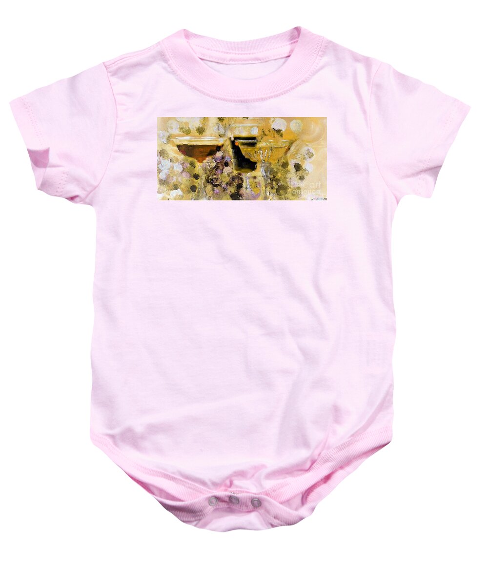 Hard Baby Onesie featuring the painting Sparkling Spirits by Lisa Kaiser