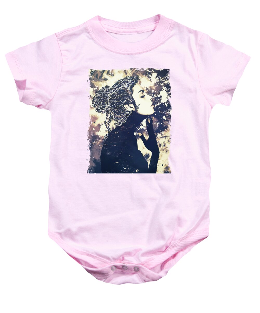 Woman Baby Onesie featuring the digital art Spell by Katherine Smit