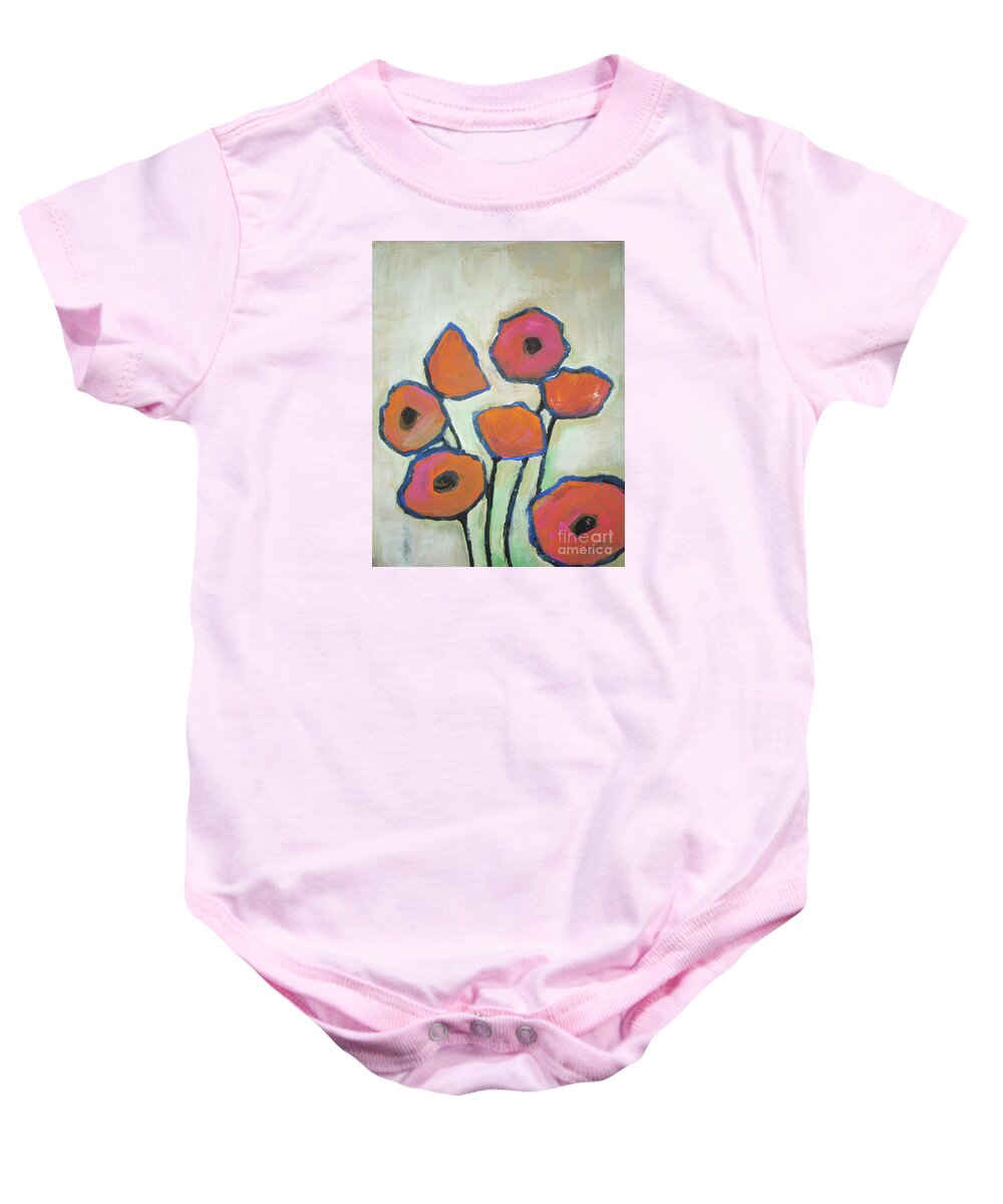 Abstract Baby Onesie featuring the painting Spontaneous beauty by Vesna Antic