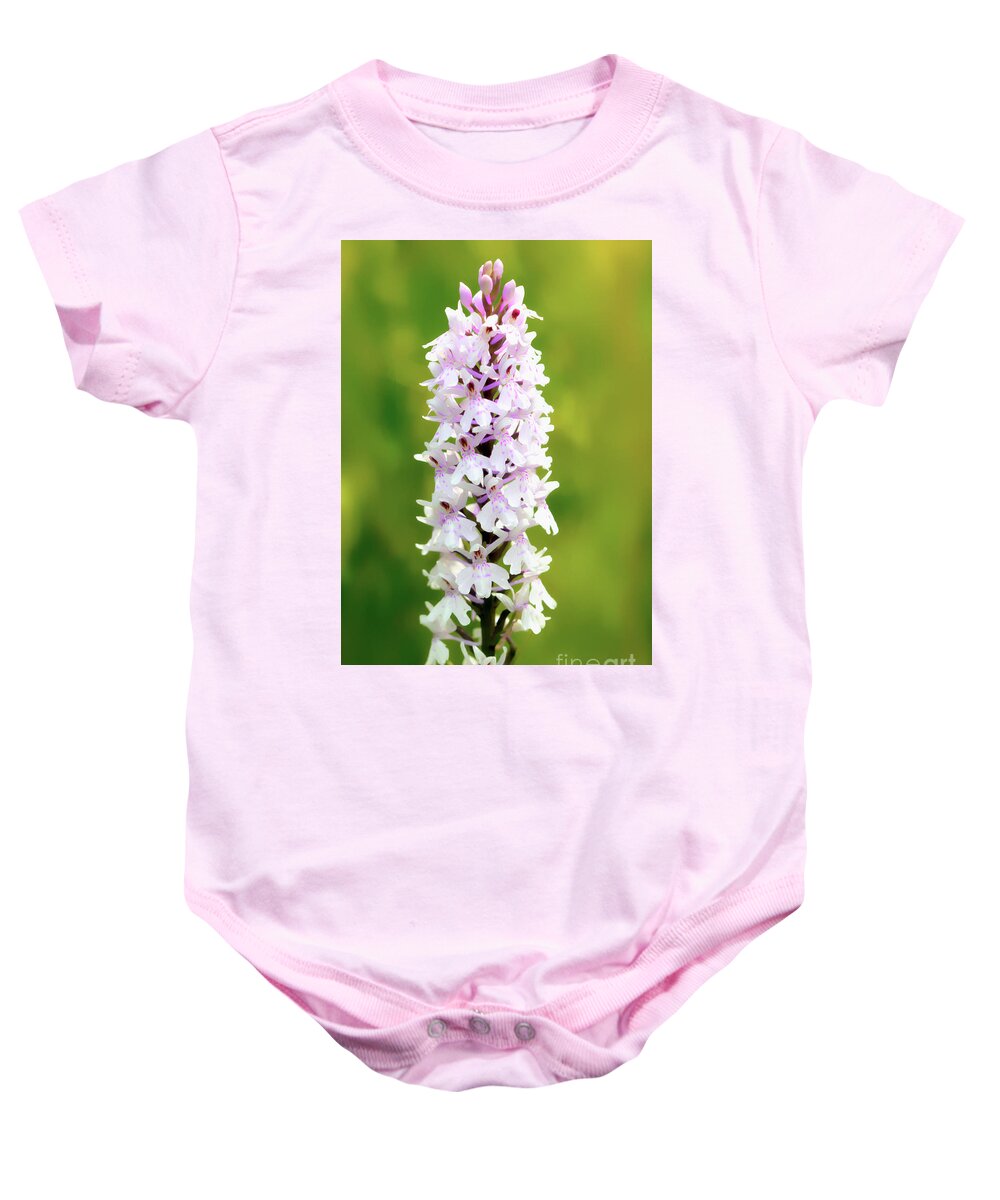 Fora Baby Onesie featuring the photograph Spotted Orchid by Baggieoldboy