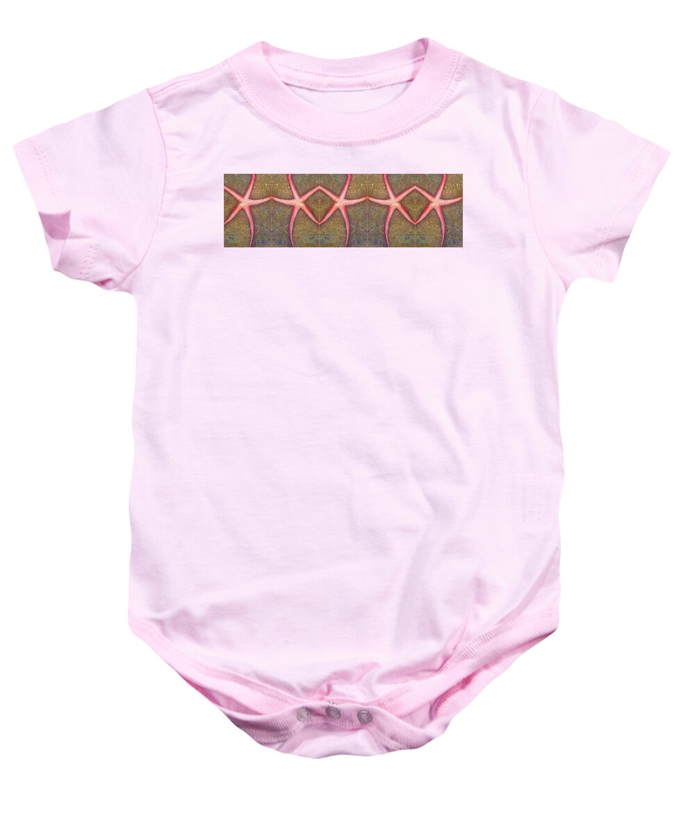 Five Baby Onesie featuring the mixed media Starfish Pattern Bar by Mastiff Studios