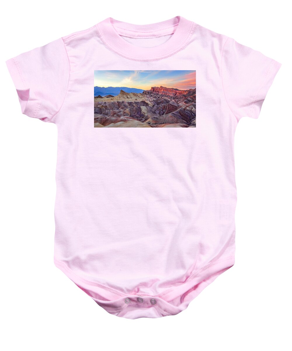 Death Valley Baby Onesie featuring the photograph Striated Erosion by Rick Wicker