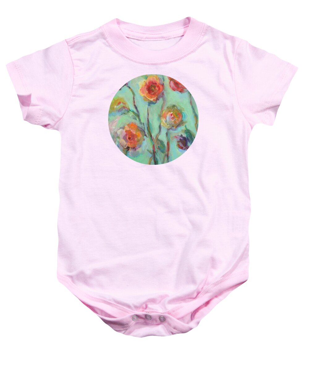 Floral Baby Onesie featuring the painting Sunlit Garden by Mary Wolf