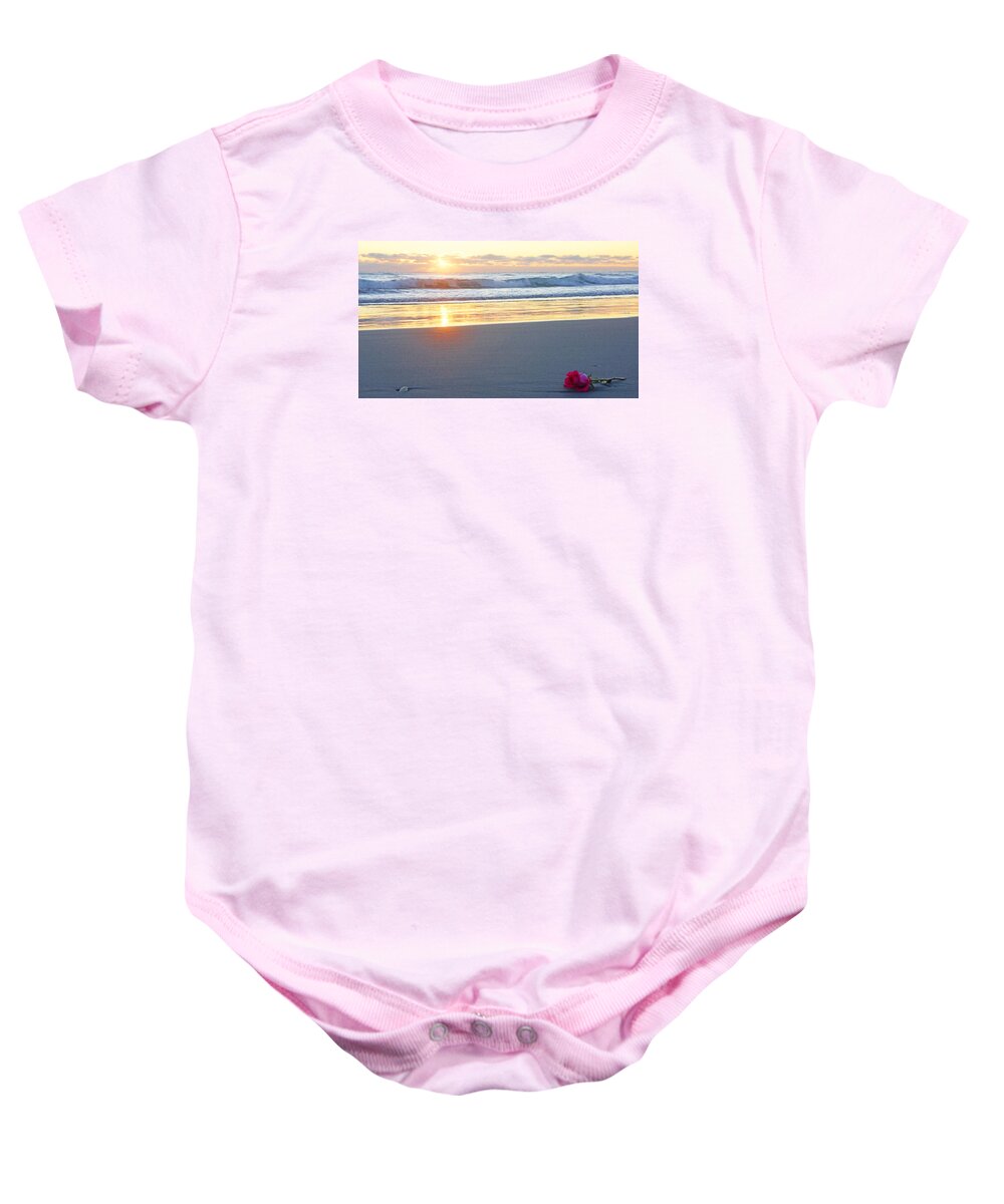 Sunrise Baby Onesie featuring the photograph Sunrise Rose by Lawrence S Richardson Jr