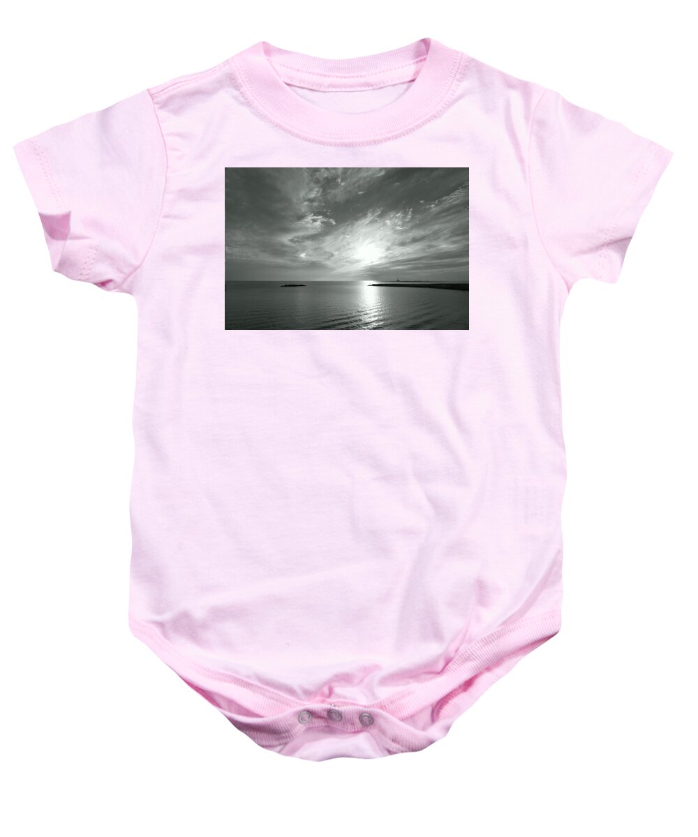 Landscape Baby Onesie featuring the photograph Sunset Calm and Ripples by Allan Van Gasbeck