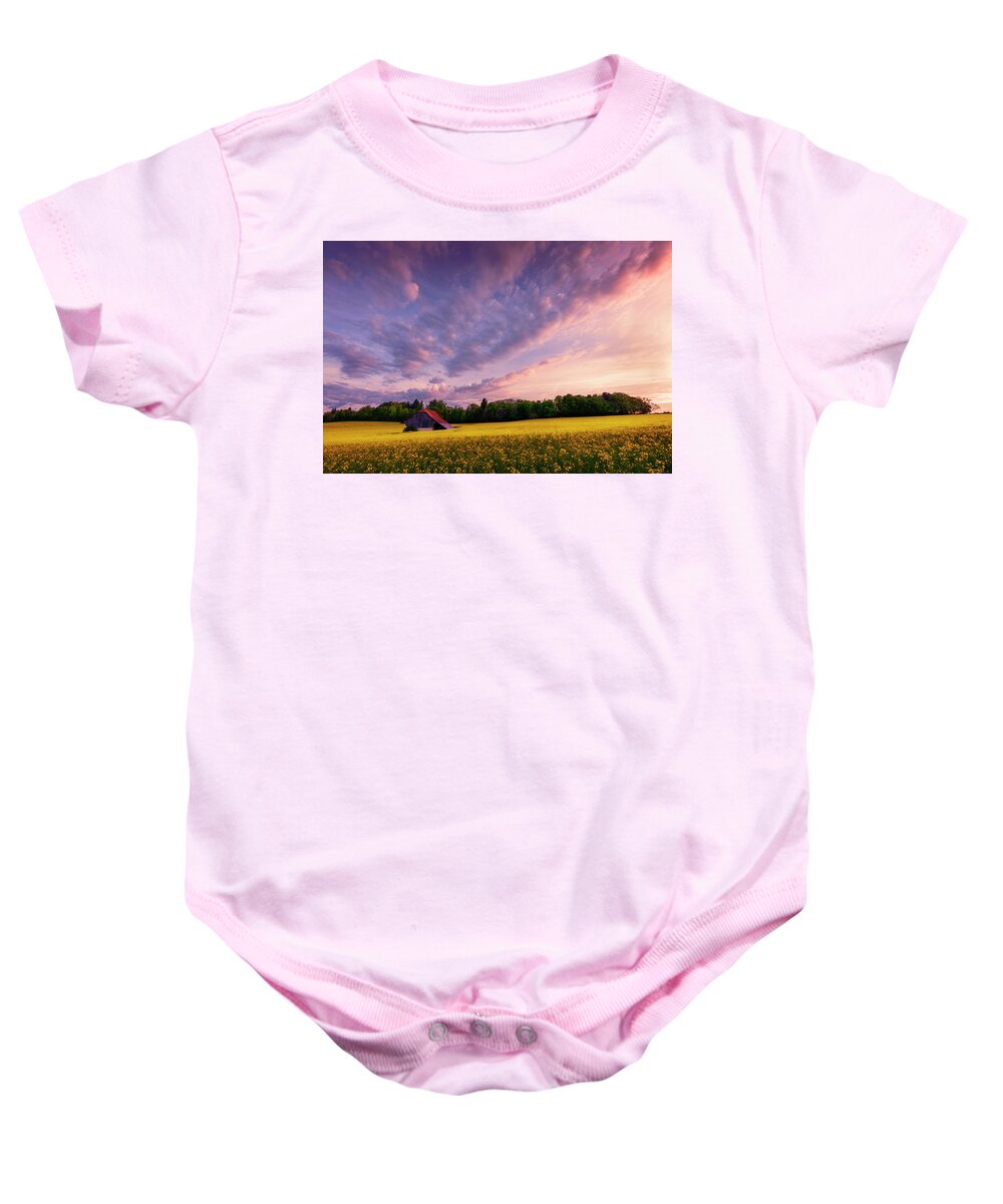 Farm Baby Onesie featuring the photograph Surrounded by Dominique Dubied