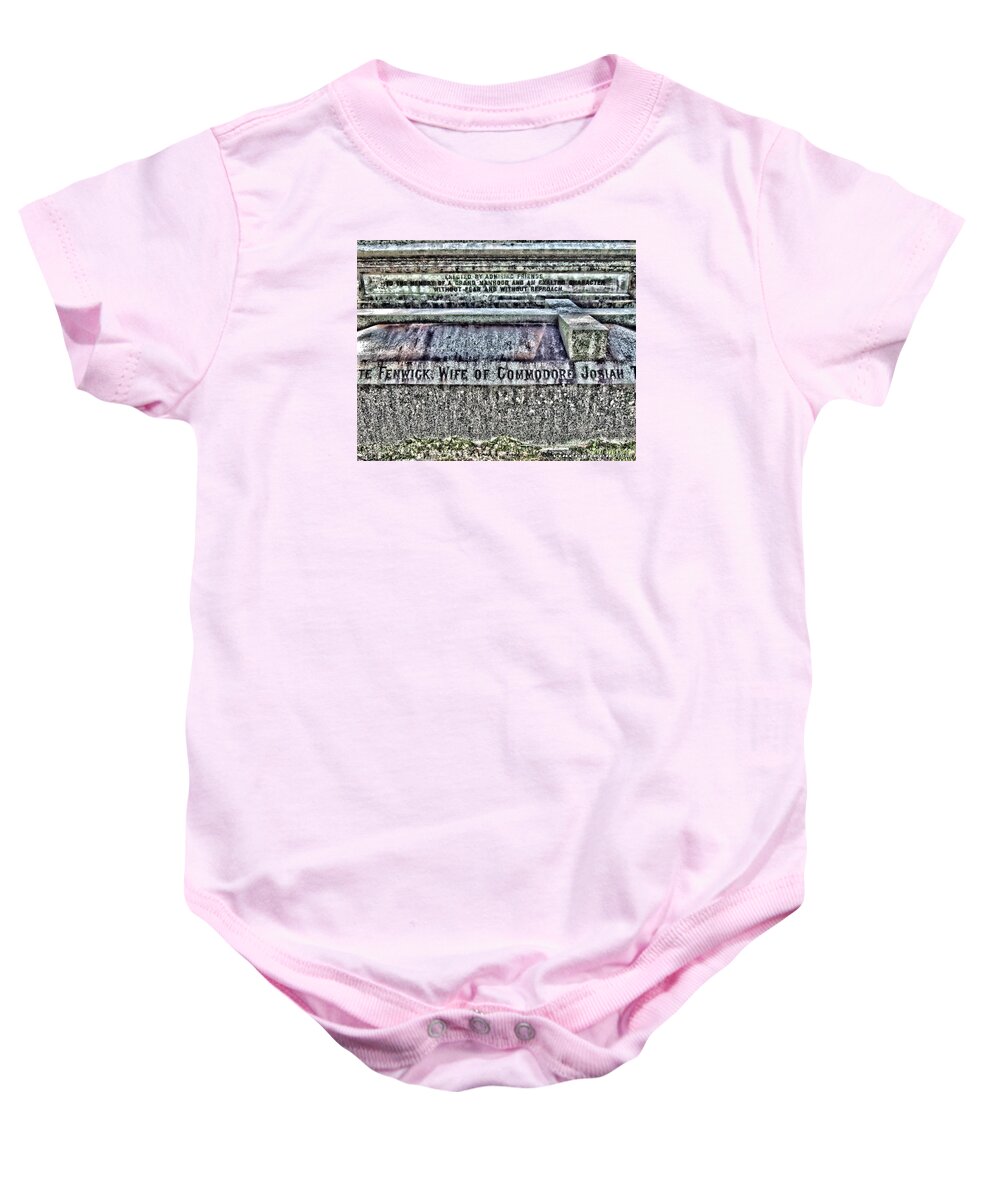 Double Entendre Baby Onesie featuring the digital art The Commodore's Wife by Vincent Green