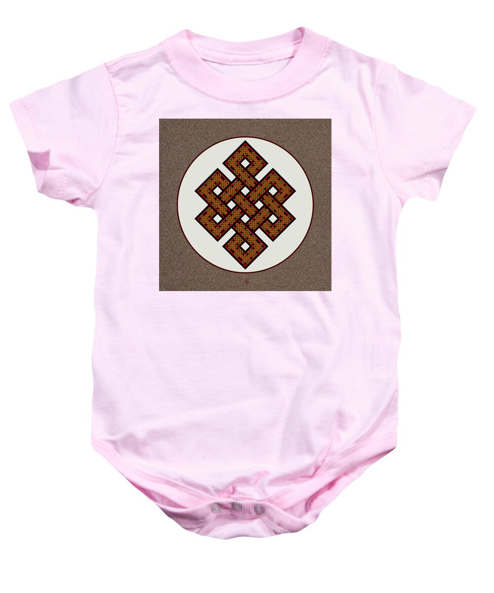 Endless Knot Baby Onesie featuring the digital art The Endless Knot I by Attila Meszlenyi