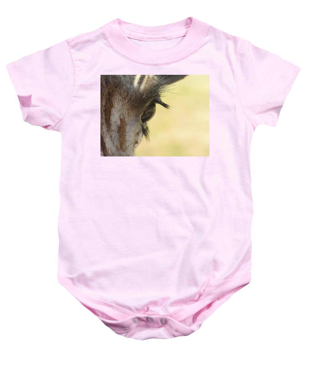 Giraffe Baby Onesie featuring the photograph The Eyes Have it by Diane Lesser