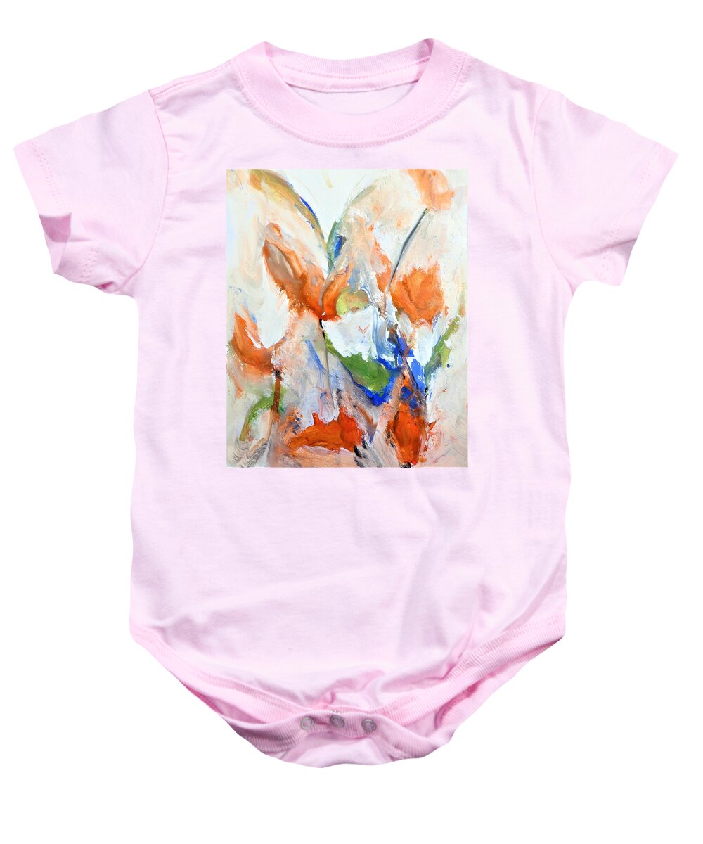 Fairy Baby Onesie featuring the digital art The Fairy Abstract Floral Painting by Lisa Kaiser