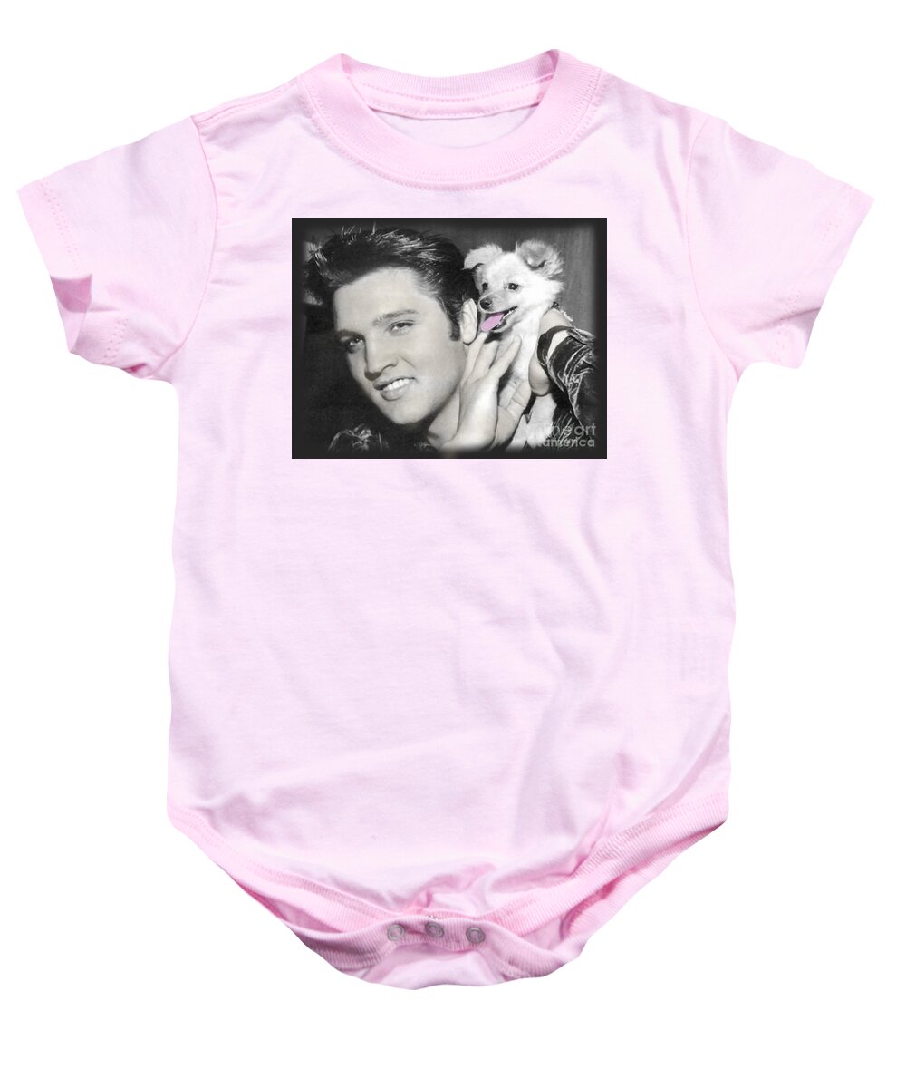 Elvis Baby Onesie featuring the photograph The King Rocks On XXV by Al Bourassa