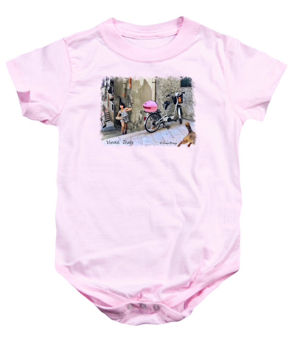 Vieste Baby Onesie featuring the digital art The Life.Vieste.Italy by Jennie Breeze