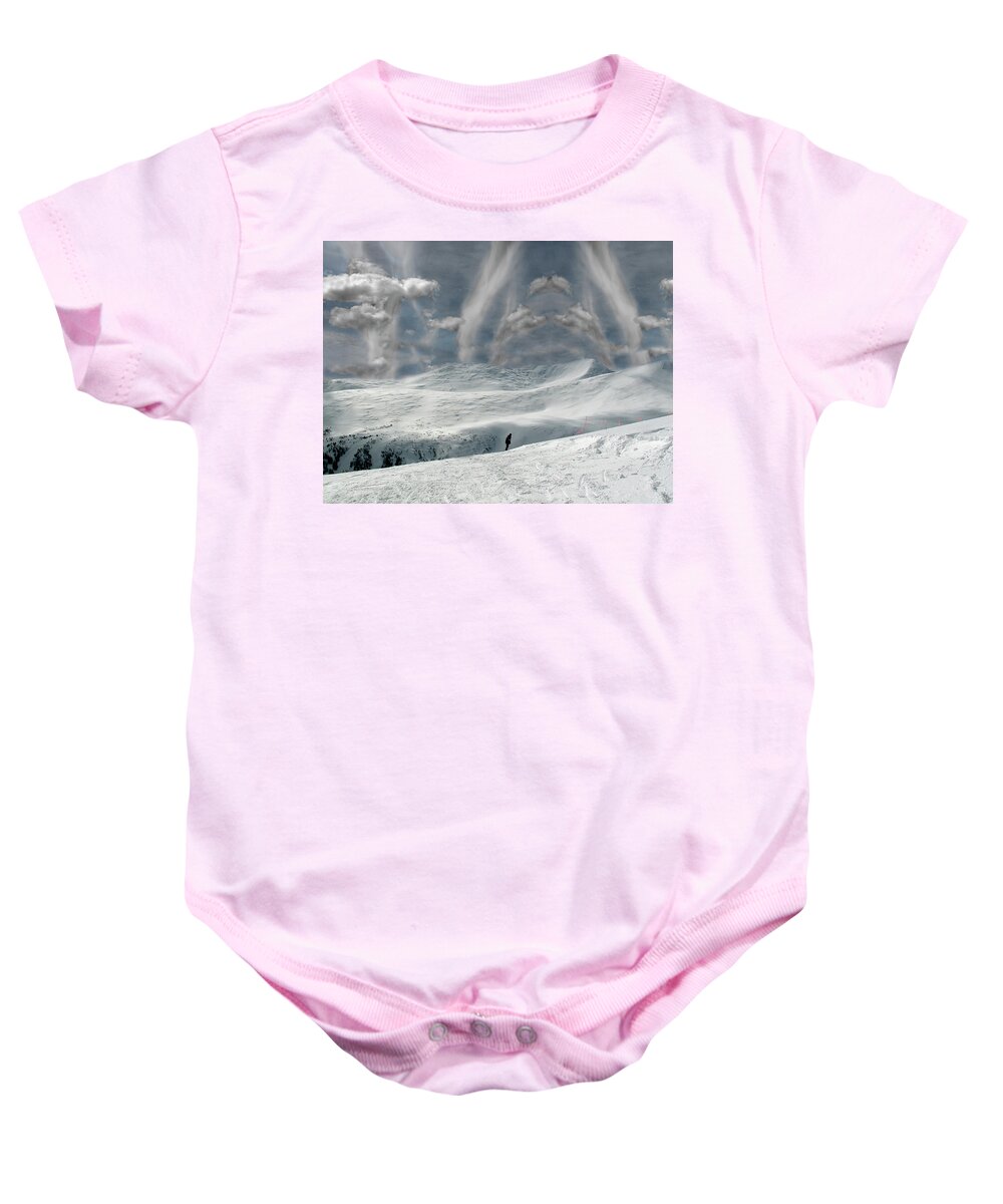 Boarder Baby Onesie featuring the photograph The Lone Boarder by Wayne King