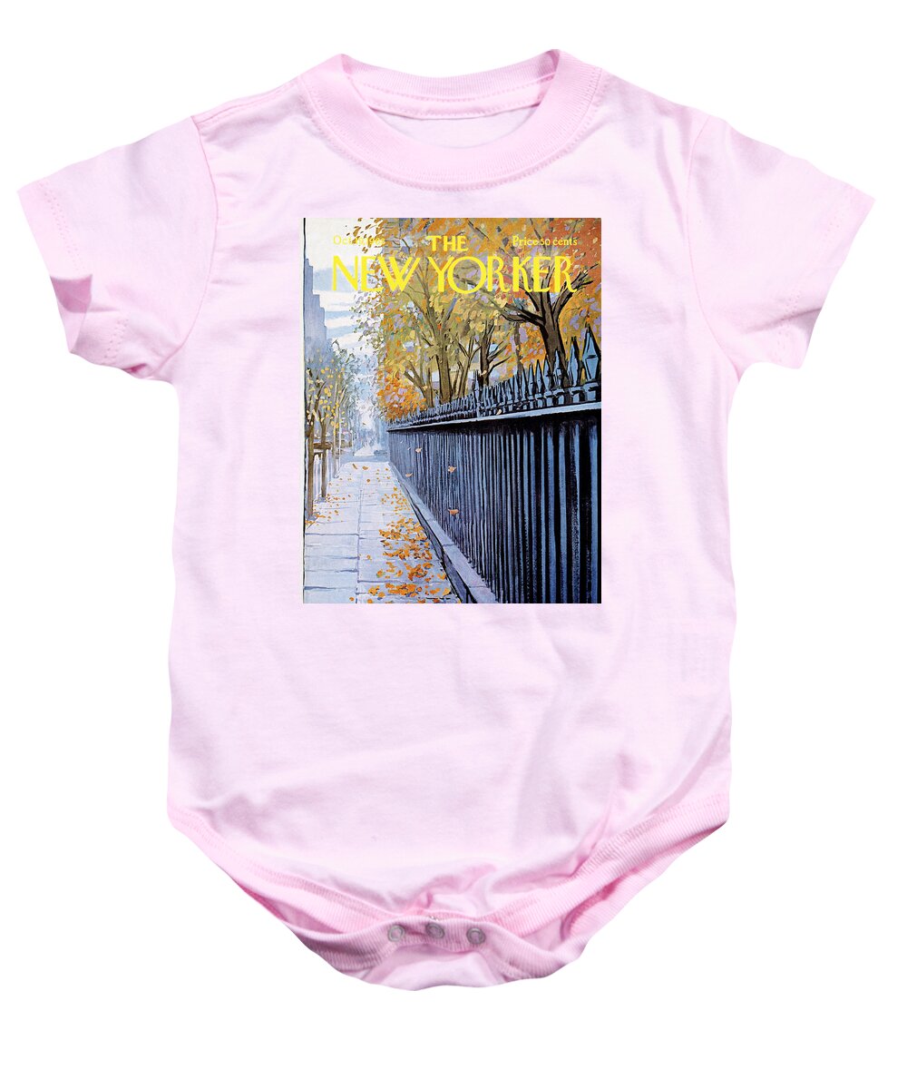 Season Baby Onesie featuring the painting New Yorker October 19, 1968 by Arthur Getz