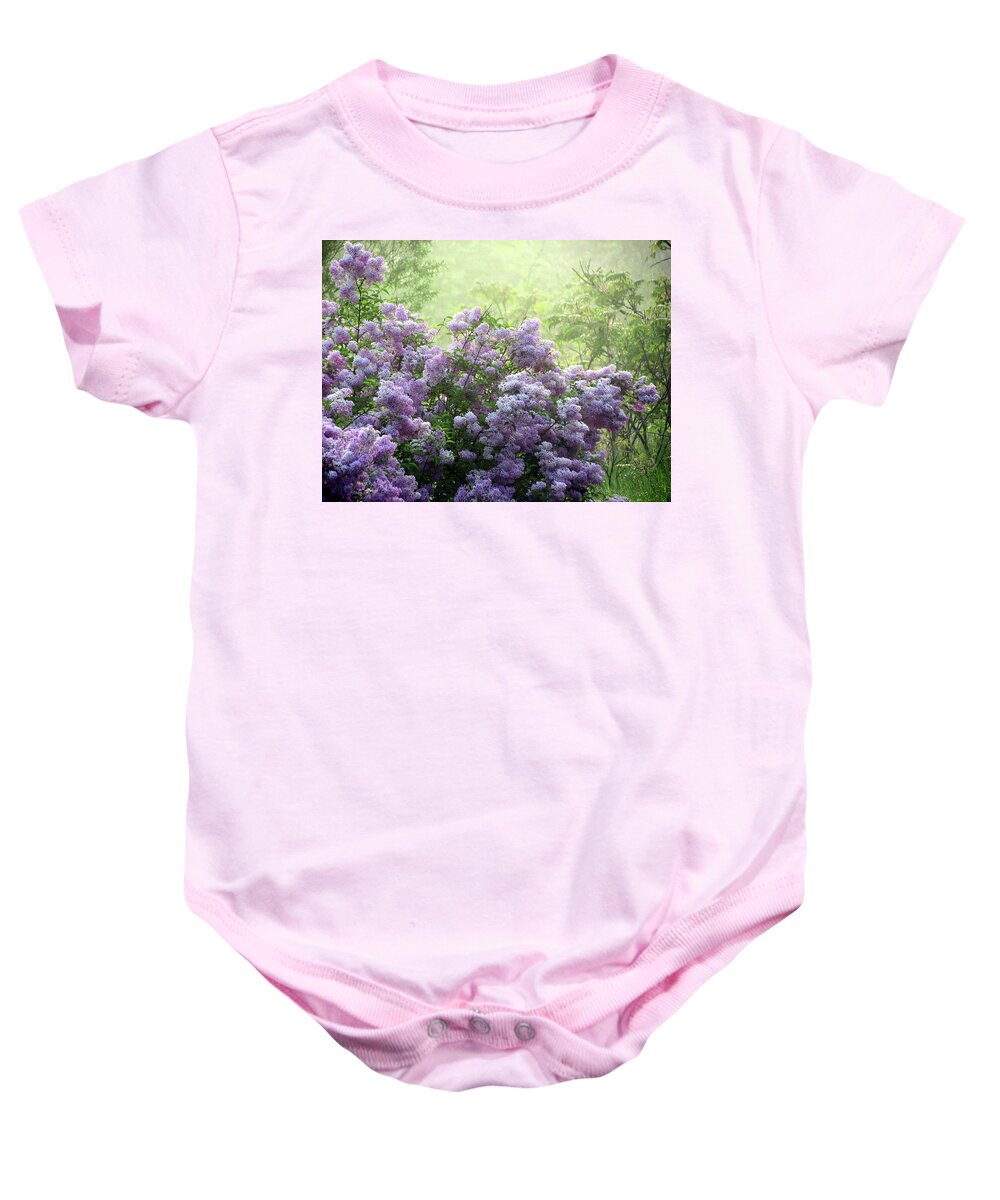 Fog Baby Onesie featuring the photograph The Scent of Lilacs by David T Wilkinson