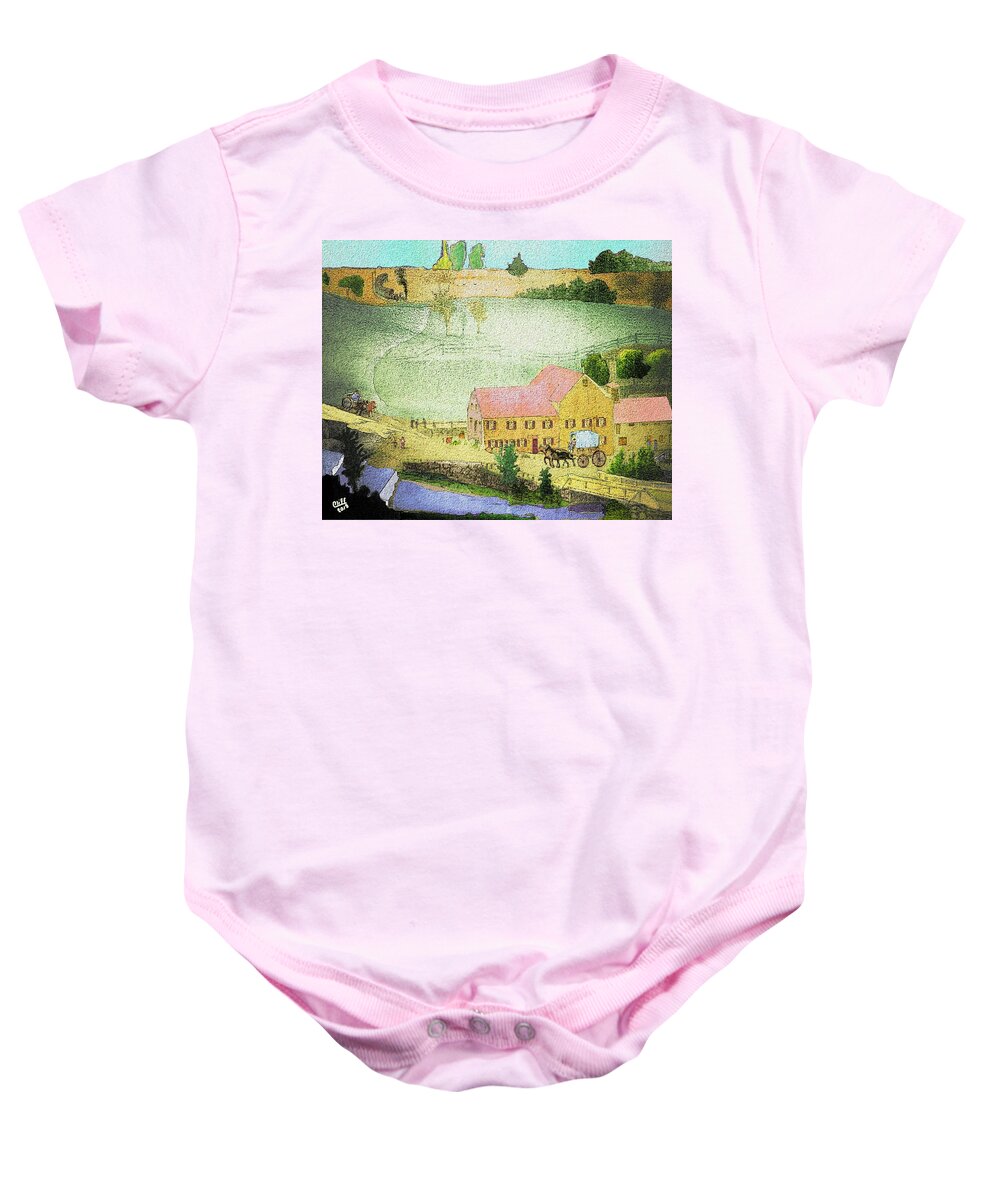  Baby Onesie featuring the painting The Tavern by Cliff Wilson