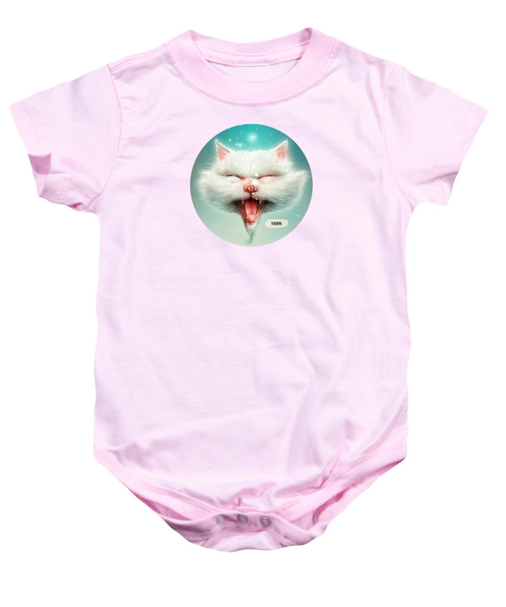 Kitty Baby Onesie featuring the painting The Water Kitty by Lukas Brezak