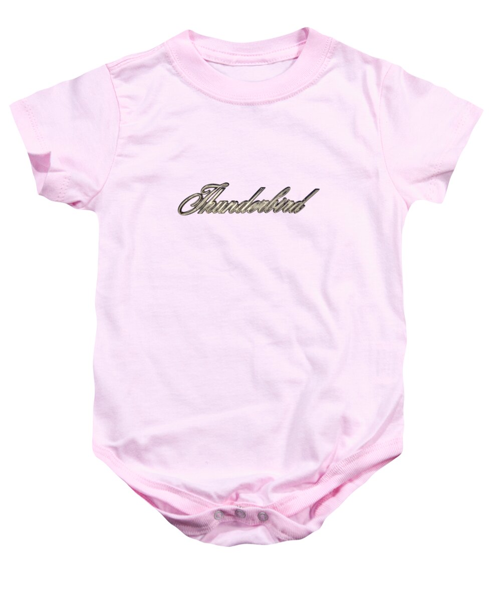 Automotive Baby Onesie featuring the photograph Thunderbird Badge by Yo Pedro