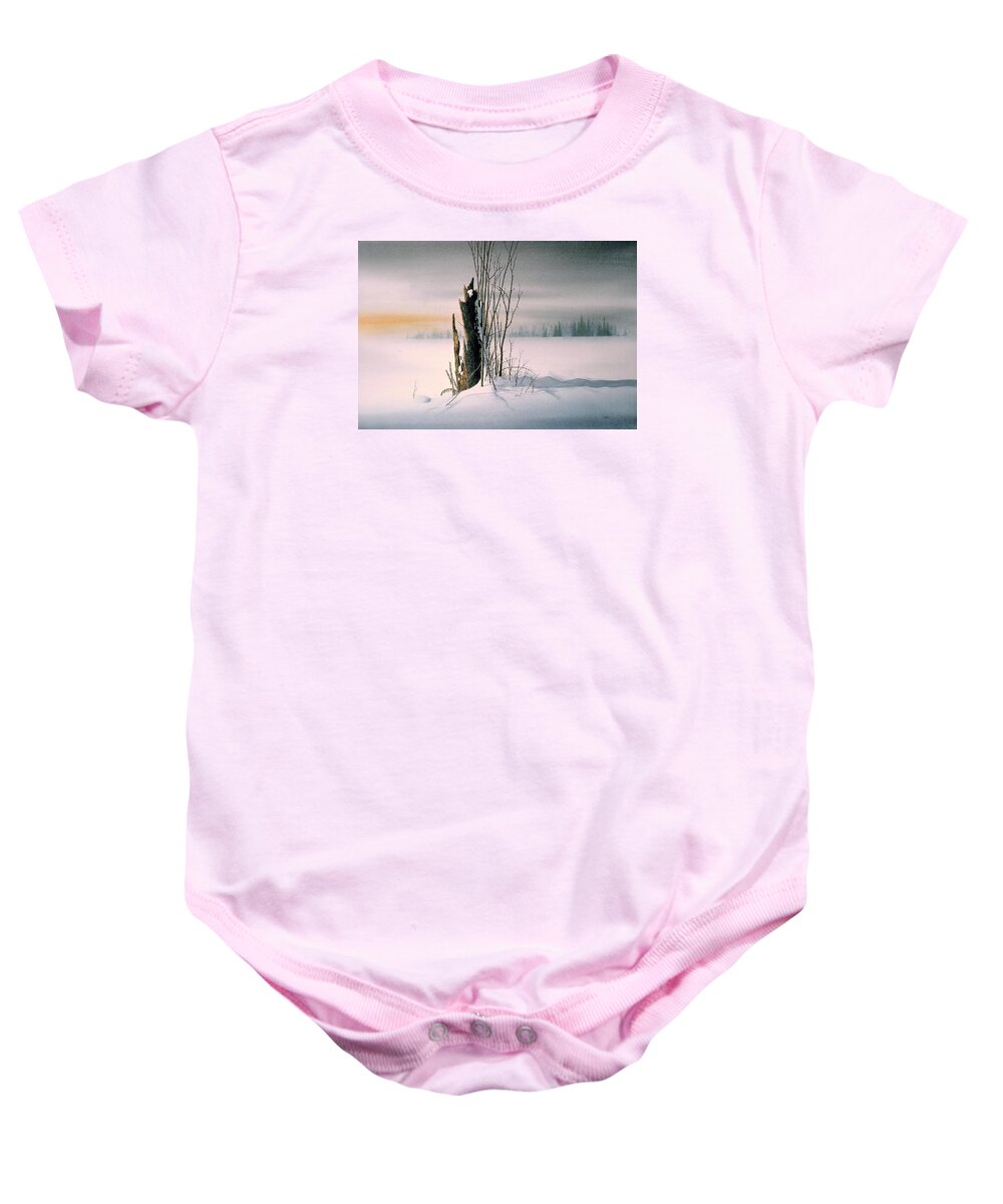 Winter Baby Onesie featuring the painting To be reborn by Conrad Mieschke