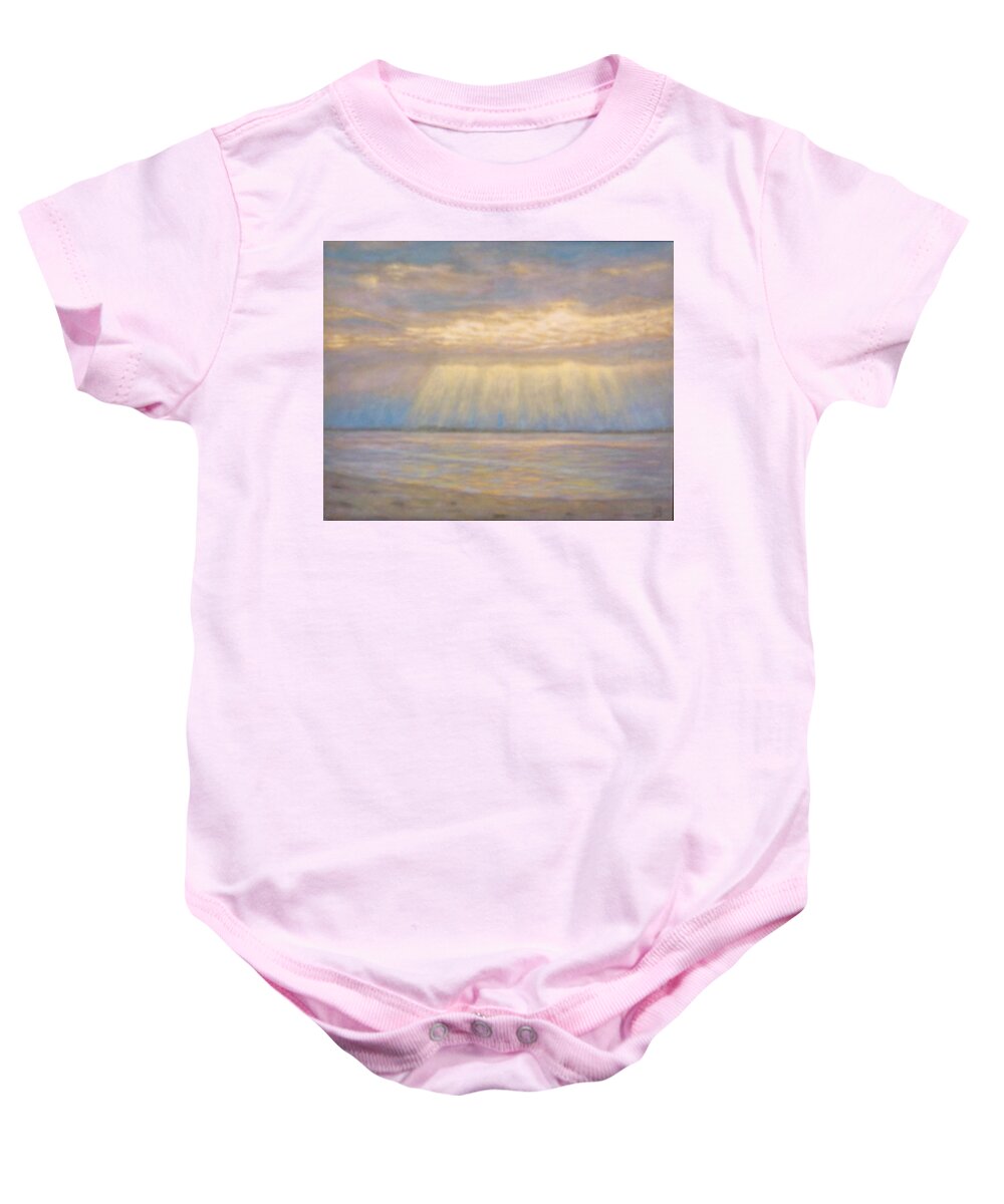 Seascape Baby Onesie featuring the painting Tranquility by Joe Bergholm