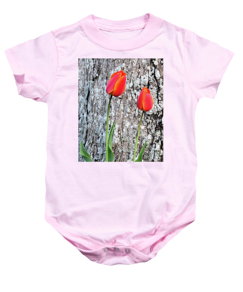 Flowers Baby Onesie featuring the photograph Two by Linda Henne