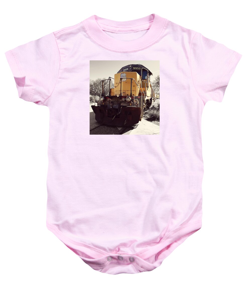 Train Baby Onesie featuring the photograph Union Pacific No. 9950 by Brad Hodges