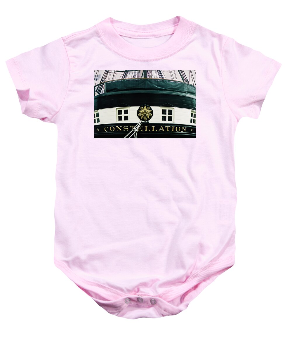 Ships Baby Onesie featuring the photograph USS Constellation by Stewart Helberg