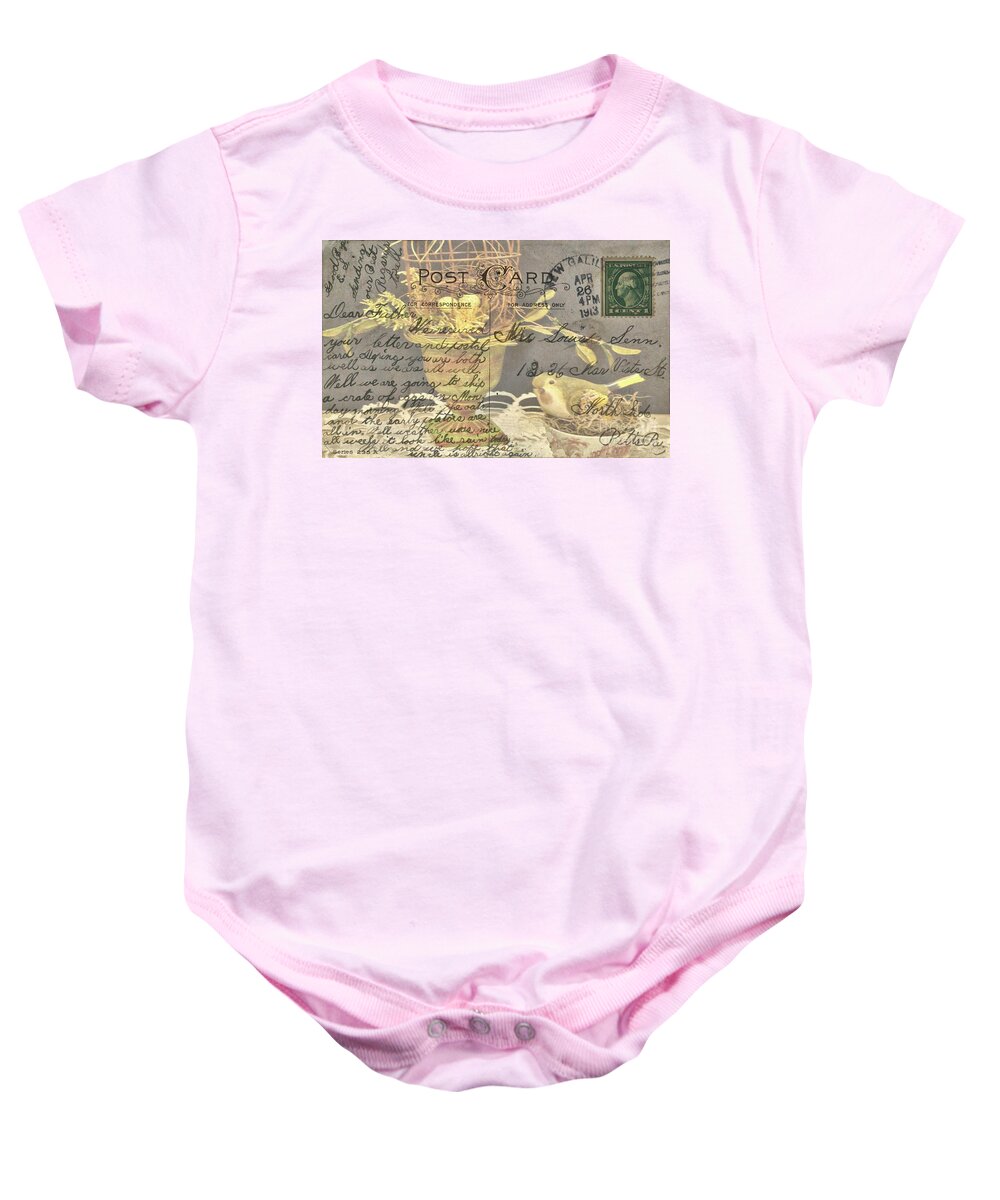 Vintage Baby Onesie featuring the photograph Vintage Post Card from 1913 by Janette Boyd