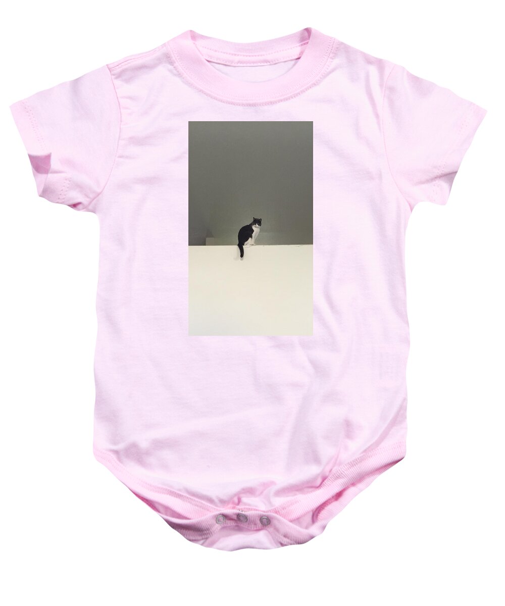 Cat Baby Onesie featuring the photograph Watching by Erika Jean Chamberlin