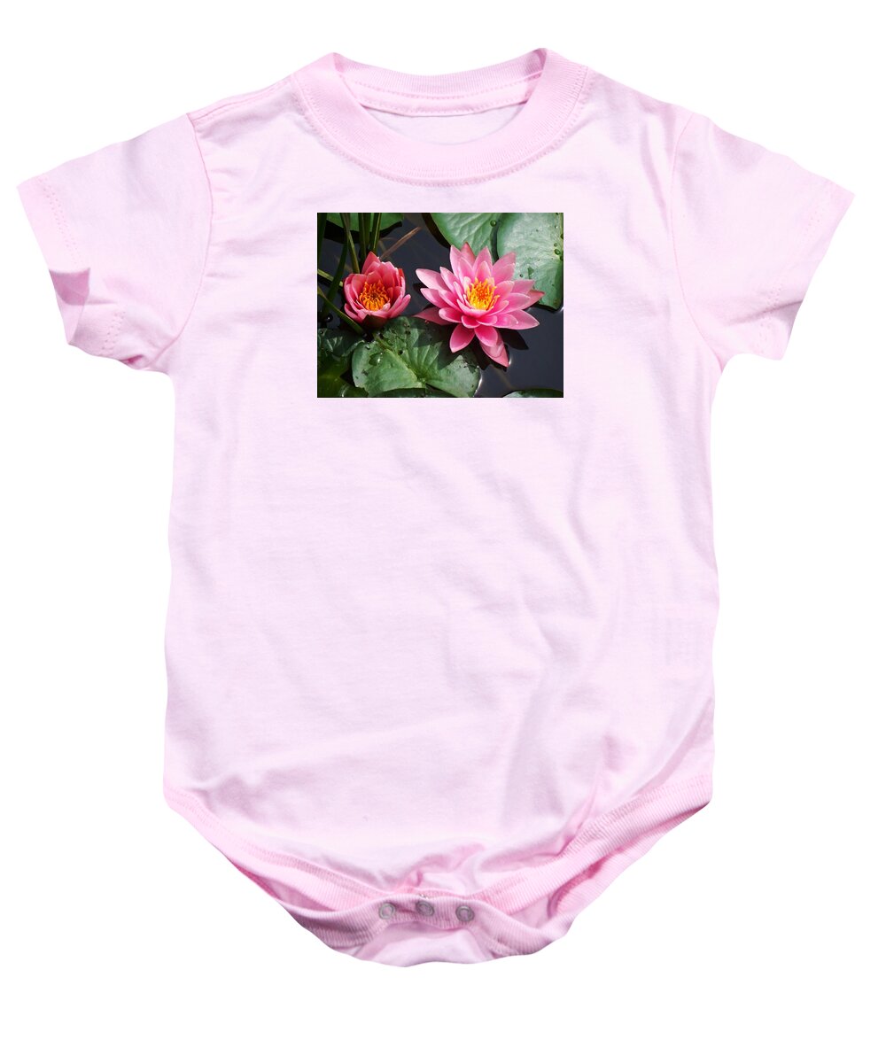 Water Lilies Baby Onesie featuring the photograph Water Lilies by Joy Nichols