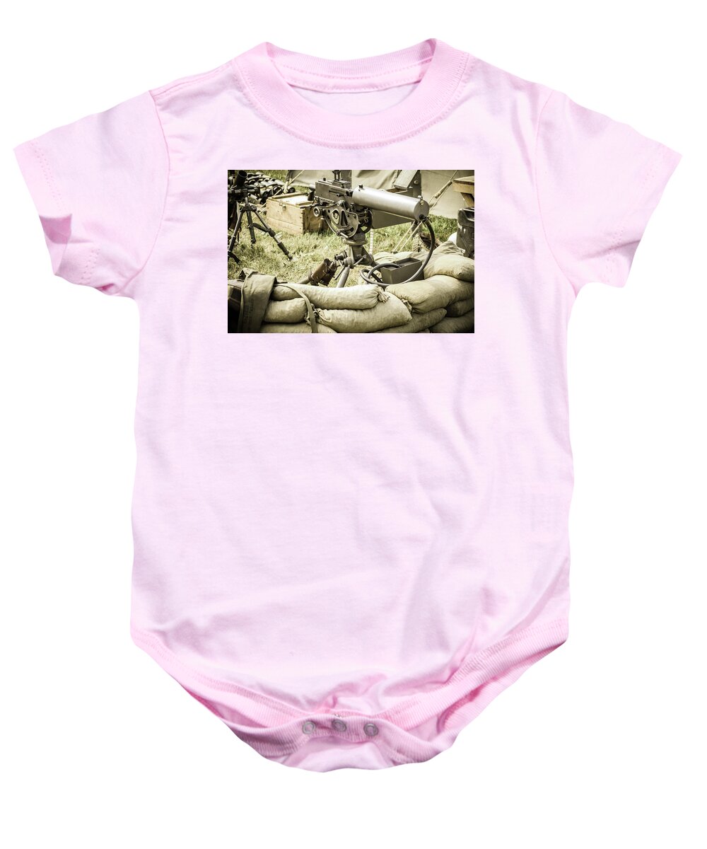 D-day Baby Onesie featuring the photograph Weapons by Stewart Helberg