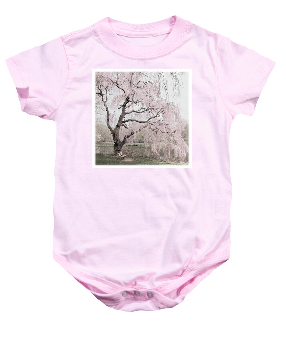 Cherry Blossom Trees Baby Onesie featuring the photograph Weeping Spring 2 - Holmdel Park by Angie Tirado