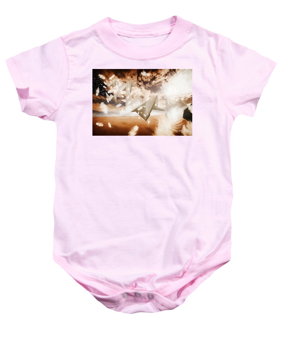 Poetry Baby Onesie featuring the digital art When poets dream by Jorgo Photography