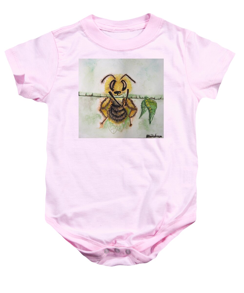 Bumblebees Baby Onesie featuring the painting Where Am I by Patricia Arroyo