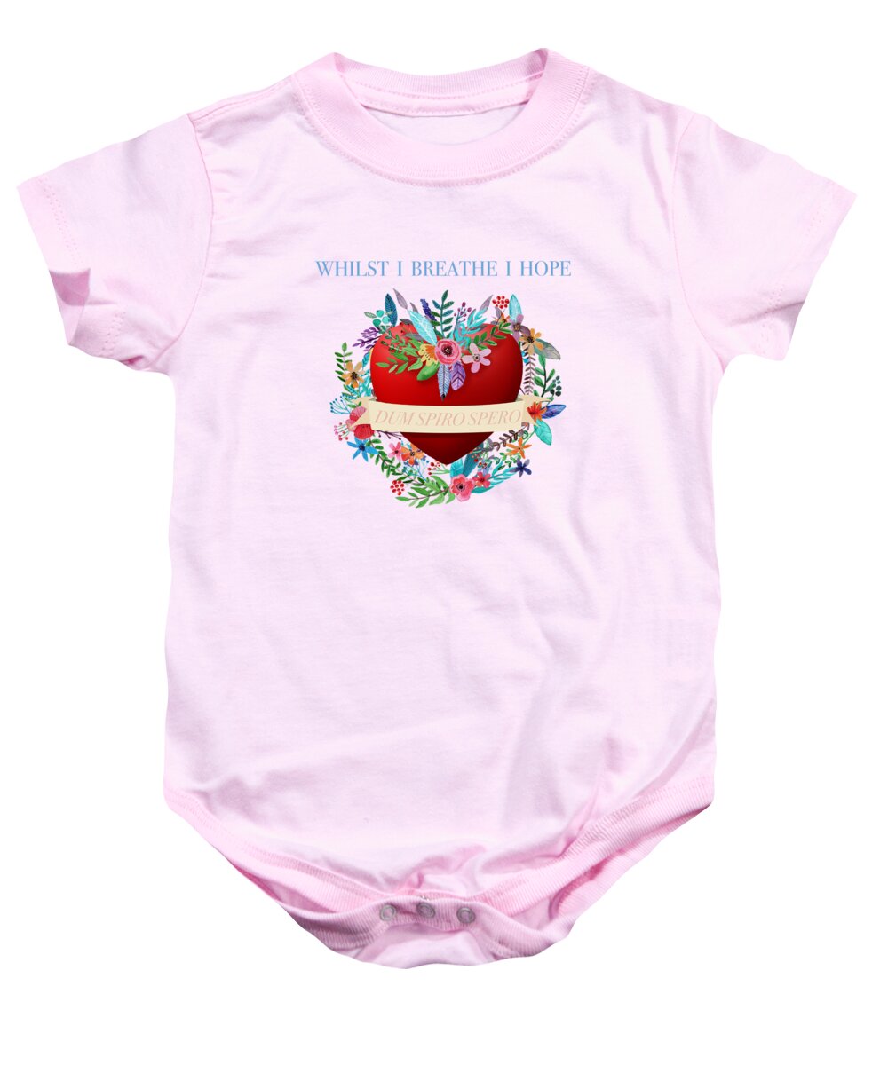Hope Baby Onesie featuring the painting Whilst I Breathe I Hope by Little Bunny Sunshine