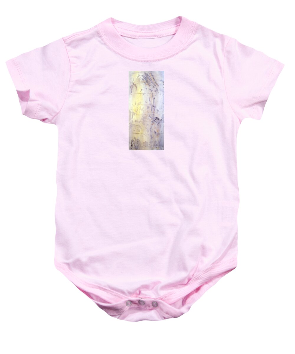 Tree Baby Onesie featuring the painting Wilderness Calligraphy - Aspen Tree by Marsha Karle