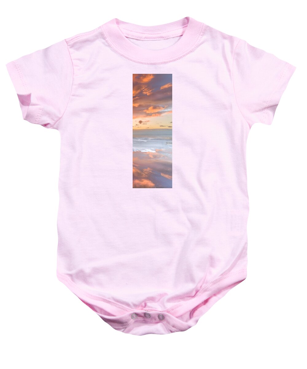 Clouds Baby Onesie featuring the photograph Wildfire on the Sea by Debra and Dave Vanderlaan