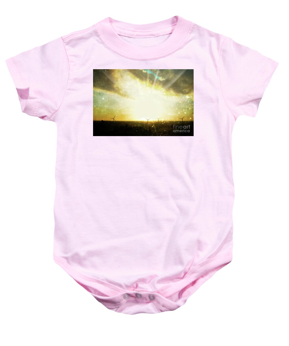 Windmill Baby Onesie featuring the photograph Wind Turbines by Terri Waters