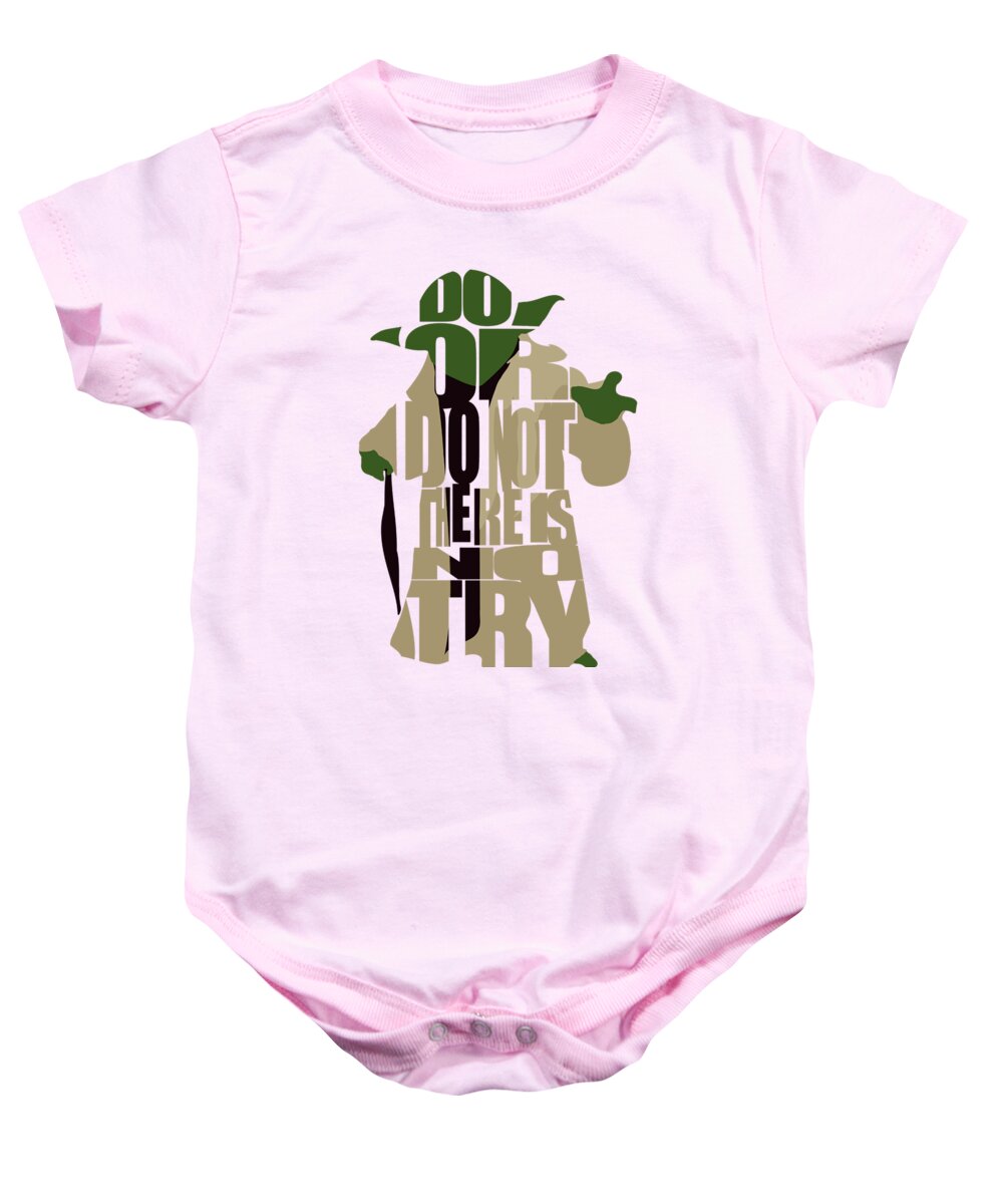 Yoda Baby Onesie featuring the digital art Yoda - Star Wars by Inspirowl Design