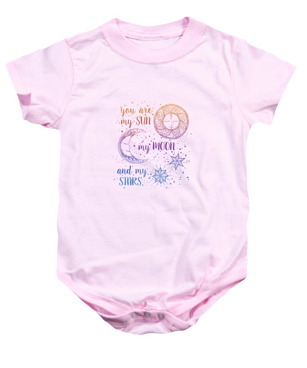  Baby Onesie featuring the painting You Are My Sun Moon And Stars by Little Bunny Sunshine