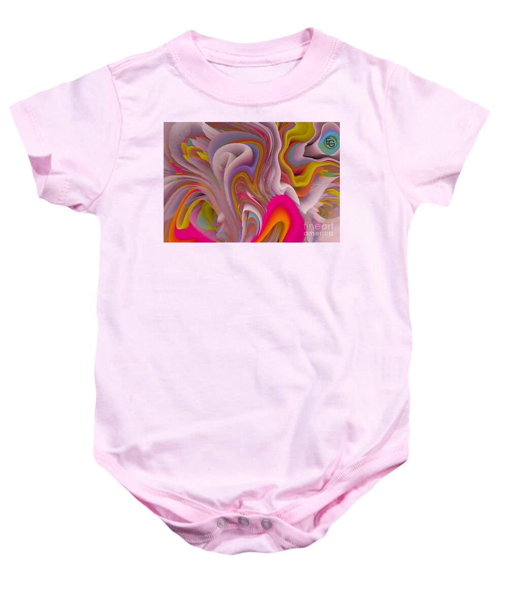 Bright Colors Baby Onesie featuring the mixed media Flowers Of My Dreams 18 by Elena Gantchikova